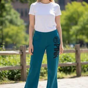 Victoria's Secret PINK Teal Wide-Leg Lounge Pants